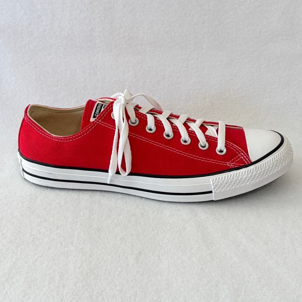 Converse All Star Sneakers Mens 12 Red White Low Top Skater Shoes Grunge Punk - Picture 2 of 8